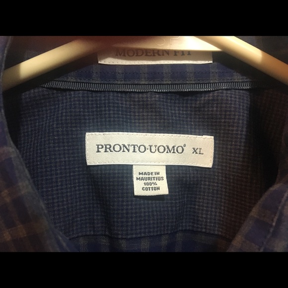 Pronto Uomo Plaid Dress Shirt Size XL - Picture 3 of 3